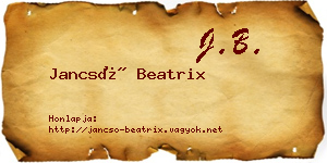 Jancsó Beatrix névjegykártya